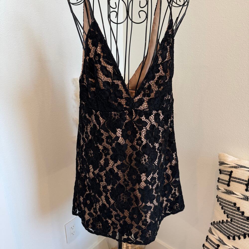 Free People Dangerous Love Black Lace Mini Dress Size 6- Formal/Party/Cocktail